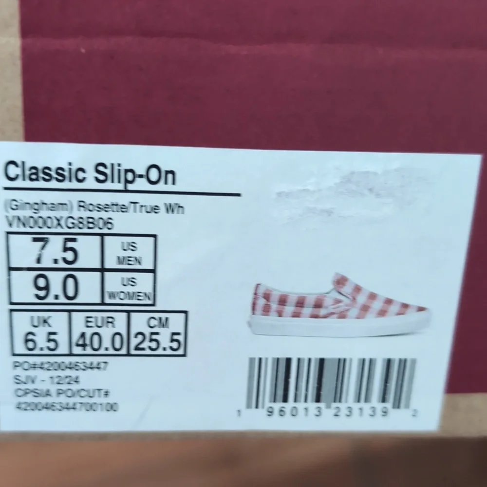 Vans Classic Slip on Rosette / True White Men's Size 7 1/2 Women's 9 Nwt - Picture 5 of 9